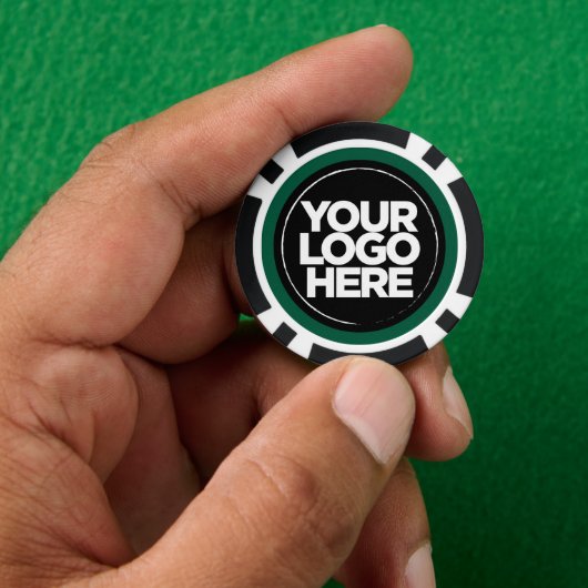 Personalisierte Logos und Coole Texte dunkelgrün Pokerchips (Hand)