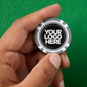 Personalisierte Logos und Coole Texte grau Pokerchips
