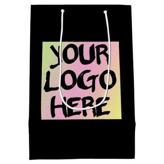 Personalisierte Logos und Papiertücher Mittlere Geschenktüte (Rückseite)