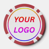 Personalisierte Logos und Text Cool Red Poker Chip (Rückseite)