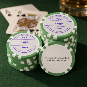 Personalisierte Logos und Texte Coole Rote Poker C Pokerchips