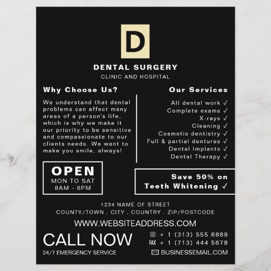 Personalisierte Logos, Zahnmedizin, Zahnmedizin Flyer (Vorne)