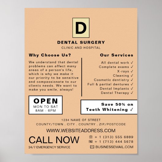 Personalisierte Logos, Zahnmedizin, Zahnmedizin Poster (Vorne)