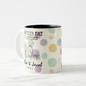 Personalisierte Londoner Story - Line Art Sehenswü Zweifarbige Tasse (Vorderseite Links)