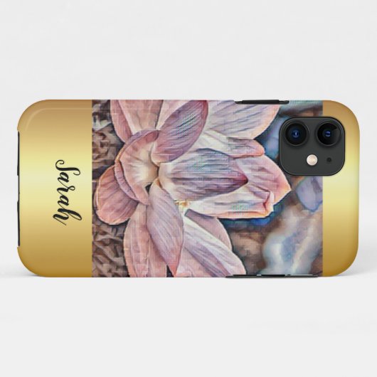 Personalisierte Lotus-Blume Case-Mate iPhone Hülle (Rückseite (Horizontal))