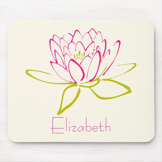 Personalisierte Lotus Blume/Wasserlilie Mousepad (Vorne)