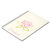 Personalisierte Lotus Blume/Wasserlilie Notizblock (Linke Seite)