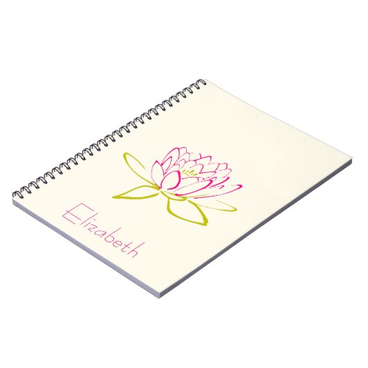 Personalisierte Lotus Blume/Wasserlilie Notizblock (Linke Seite)