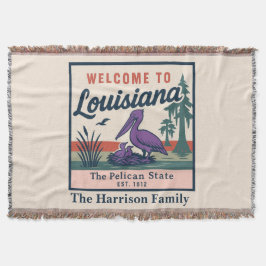 Personalisierte Louisiana-Wurfdecke Decke