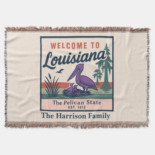 Personalisierte Louisiana-Wurfdecke Decke (Vorderseite)