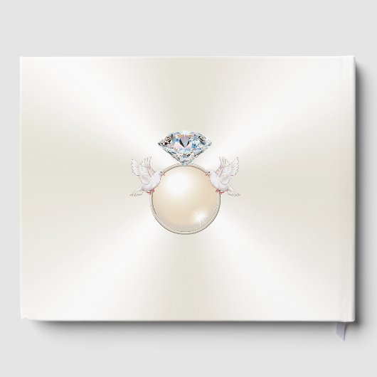 Personalisierte Love Bird Elegante Hochzeitshauptb Gästebuch (Rückseite)