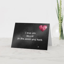 Personalisierte Love You to the Moon - Klappkarte Dankeskarte