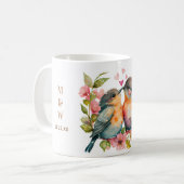 Personalisierte Lovebirds Embrace Individuellen Na Kaffeetasse (Vorderseite Links)