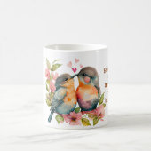 Personalisierte Lovebirds Embrace Individuellen Na Kaffeetasse (Mittel)