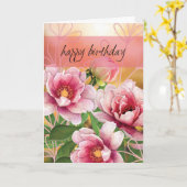 Personalisierte Low-Poly-Pfingstrosen-Geburtstagsk Karte (Gelbe Blume)