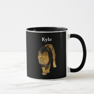 Personalisierte Löwe aus Schwarz Tasse