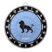 Personalisierte Löwe-Silhouette auf Light Blue Dartscheibe (vorne)