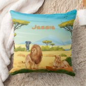 Personalisierte Löwen auf der Savannah Kissen (Decke)