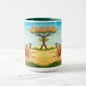 Personalisierte Löwen auf der Savannah Tasse (Zentrum)