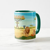 Personalisierte Löwen auf der Savannah Tasse (VorderseiteRechts)
