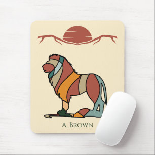 Personalisierte Löwen-Mauspad   Namens-Schreibtisc Mousepad