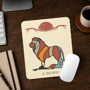 Personalisierte Löwen-Mauspad Namens-Schreibtisc Mousepad