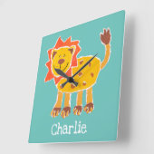 Personalisierte LöwenCollage Print Quadratische Wanduhr (Winkel)