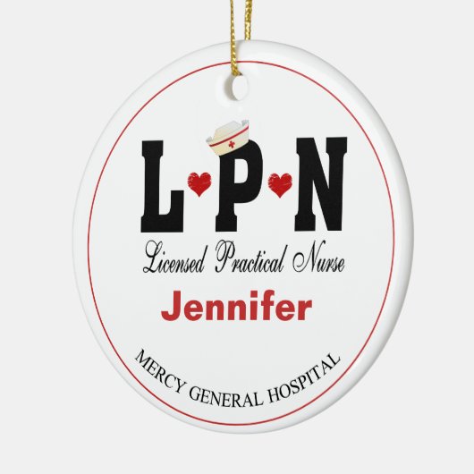 Personalisierte LPN Keramik Weihnachten Keramik Ornament (Links)