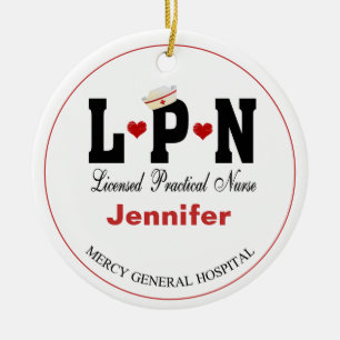 Personalisierte LPN Keramik Weihnachten Ornament