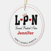 Personalisierte LPN Keramik Weihnachten Ornament (Links)