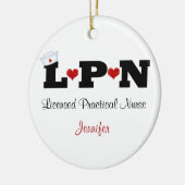 Personalisierte LPN Krankenpflege Keramik Ornament (Links)