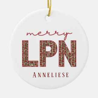 Personalisierte LPN-Krankenversorgung im ersten Ja Keramik Ornament