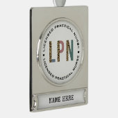 Personalisierte LPN lizenzierte Krankenversicherun Banner-Ornament Silber (Rechts)