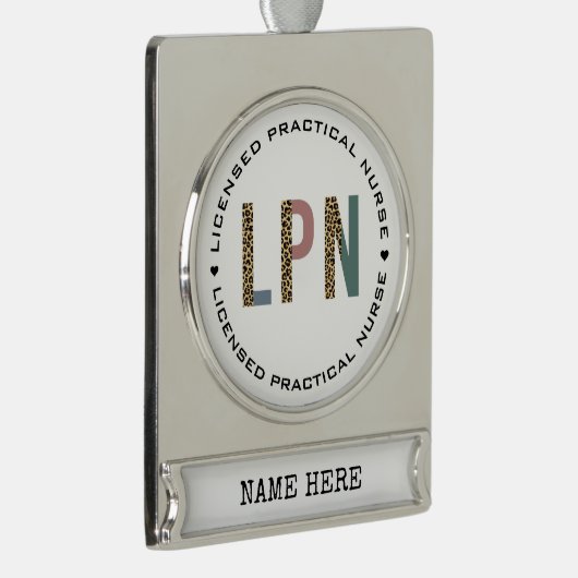 Personalisierte LPN lizenzierte Krankenversicherun Banner-Ornament Silber (Rechts)