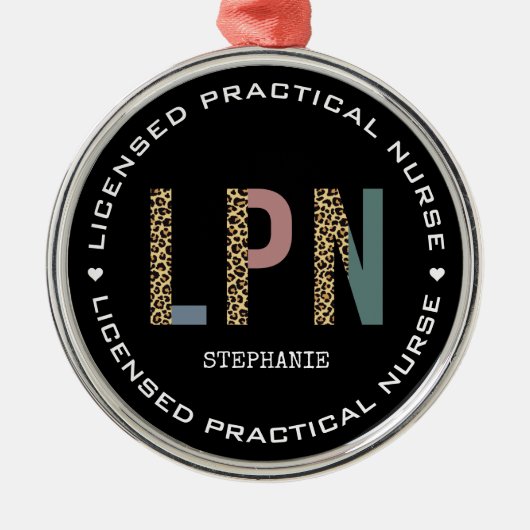 Personalisierte LPN lizenzierte Krankenversicherun Ornament Aus Metall (Vorne)