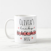 Personalisierte Lucky Blackjack-Tasse Kaffeetasse (Links)