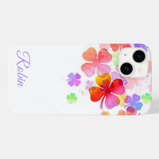 Personalisierte Lucky Four Leaf Clolies Case-Mate iPhone Hülle (Rückseite (Horizontal))