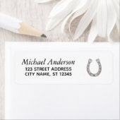 Personalisierte Lucky Horse Shoe Rücksendeadresse (Insitu)