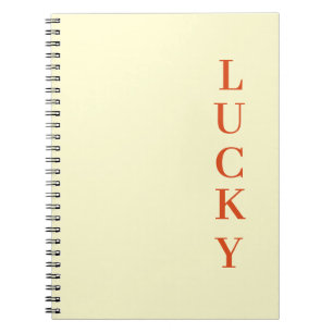 Personalisierte LUCKY-Typografie-Text Notizblock