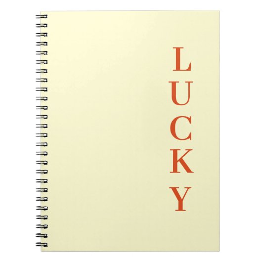 Personalisierte LUCKY-Typografie-Text  Notizblock (Vorderseite)