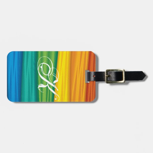 Personalisierte Luggage Tag lgbtq Regenbogenflagge Gepäckanhänger (Vorderseite horizontal)