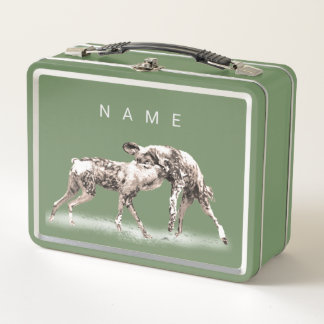 Personalisierte Lunchbox für afrikanische Wildhund