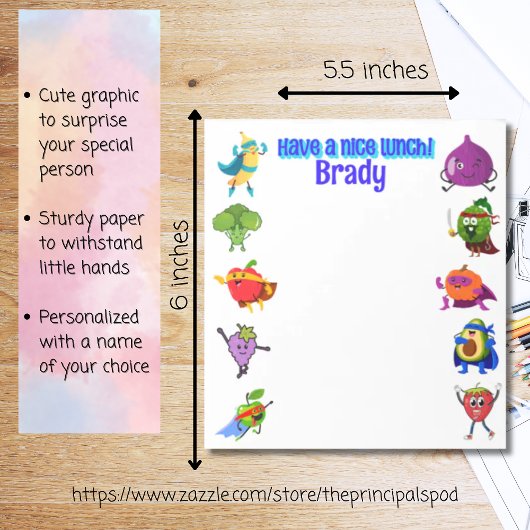 Personalisierte Lunchbox Liebe Name Lebensmittelsu Notizblock