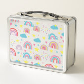 Personalisierte Lunchbox mit Regenbogen-Namensdesi (Rückseite)