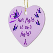 Personalisierte Lupus-Unterstützung für Lila Herz Keramik Ornament (Links)