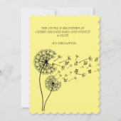 Personalisierte Lüster-Uhr mit Schmetterlingen Einladung (Rückseite)