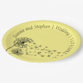 Personalisierte Lüster-Uhr mit Schmetterlingen Pappteller (Schrägansicht)