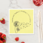 Personalisierte Lüster-Uhr mit Schmetterlingen Serviette (Beispiel)