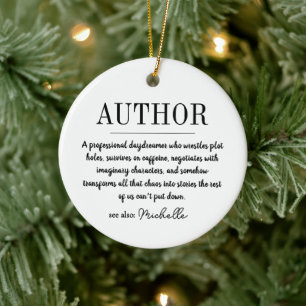 Personalisierte lustige Autor Schriftsteller Defin Keramik Ornament
