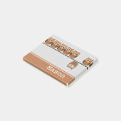 Personalisierte lustige freche Eule Post-it Klebezettel (angewinkelt)